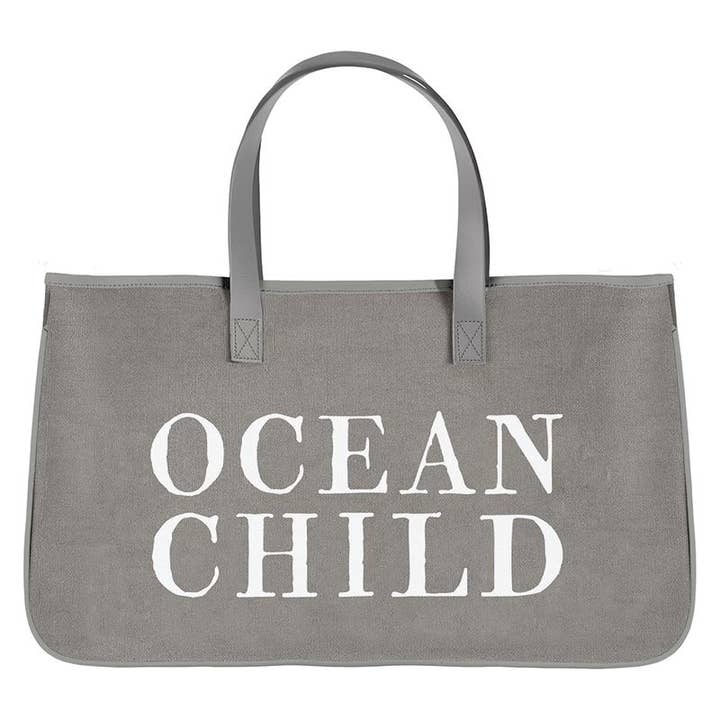 Face to Face Grey Canvas Tote - Ocean Child for wholesale by Santa Barbara Design Studio by Creative Brands