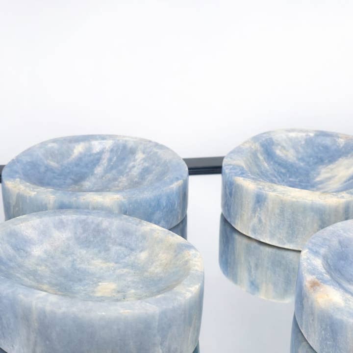 Blue calcite crystal bowl for wholesale by Distinction Crystals