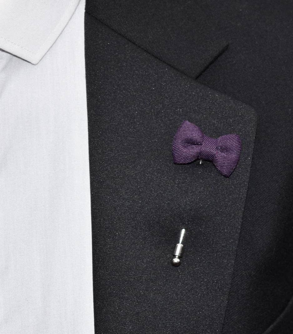 Mrlapel – wholesale Lapel pin/button – Bow Tie Lapel Pin, Purple1