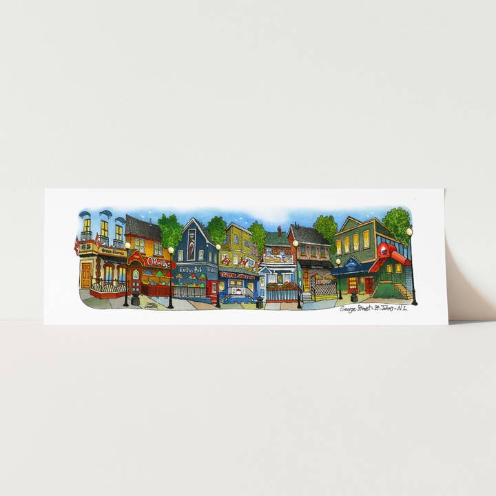 George Street Pub Crawl, St. John's Newfoundland plakat for engroshandel hos Totally Toronto Art/Sassy City Studio