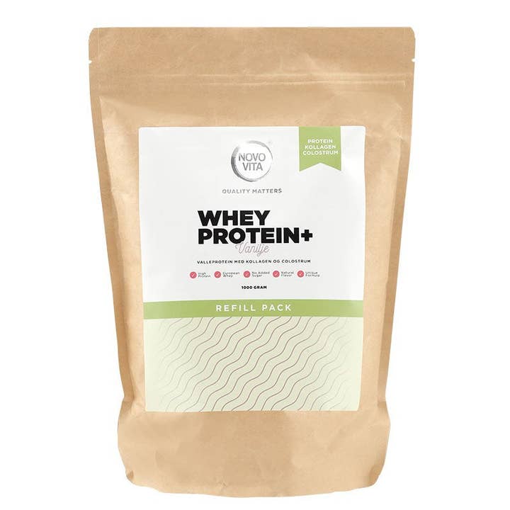 Novo Vita – Engroshandel Protein-/superfoodpulver – Novo Vita WheyProtein+ Refill Vanilje 1000 g