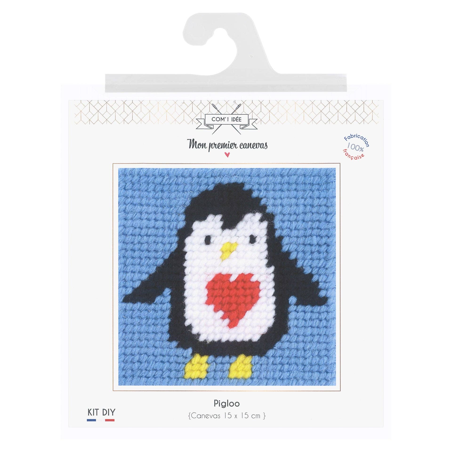 Com'1 Idée - Wholesale Embroidery/Cross Stitch Supplies - Sudan canvas kit | Pigloo the penguin0