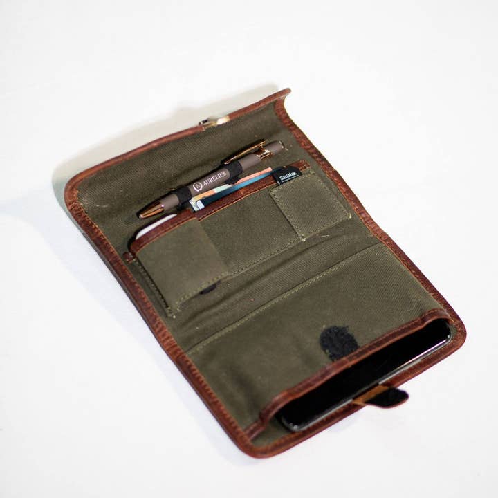 Dark red Leather Denali Everyday Tech Wallet for wholesale on Faire1