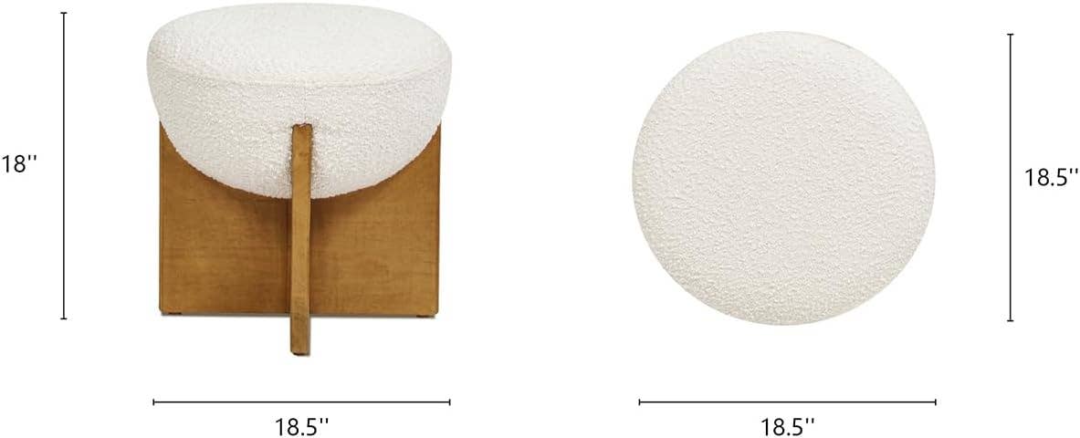 Jennifer Taylor Home - Wholesale Ottoman - Bali 18.5" Round Upholstered Ottoman with Natural Wood Base11