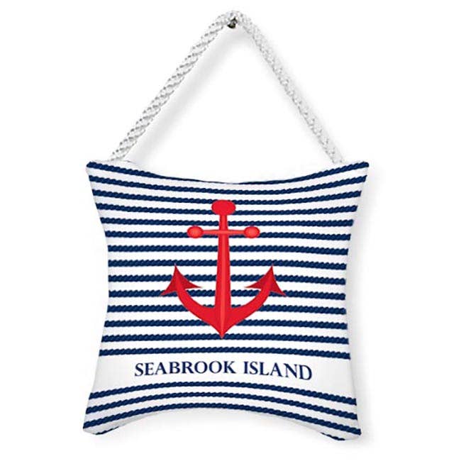 Doorknocker pude - Rød anker på blå (navnedråbe) for engroshandel hos Mariasch Studios