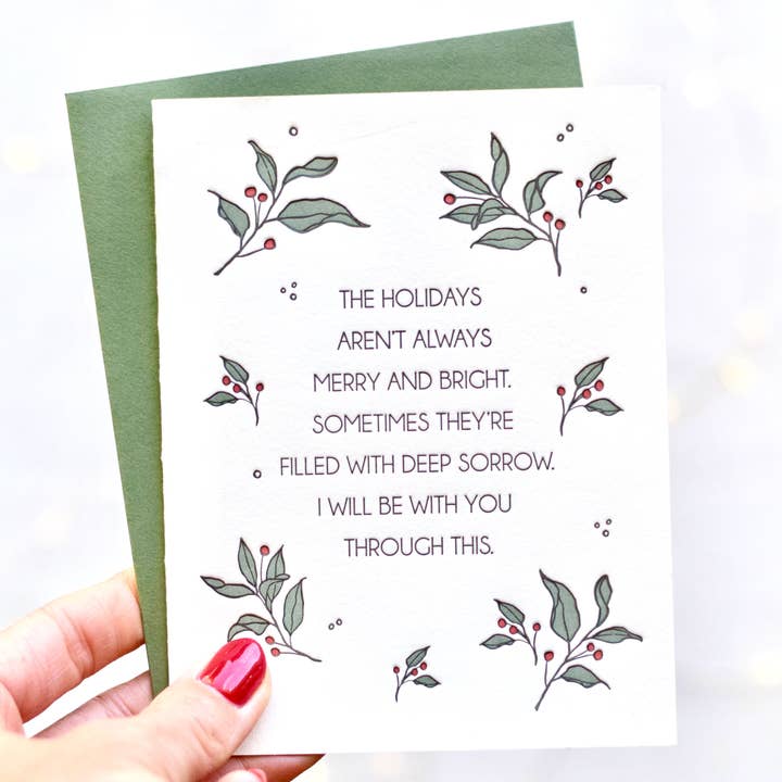 Michelle Renee Co. - Wholesale Sympathy Card - Christmas Sympathy Letterpress Card