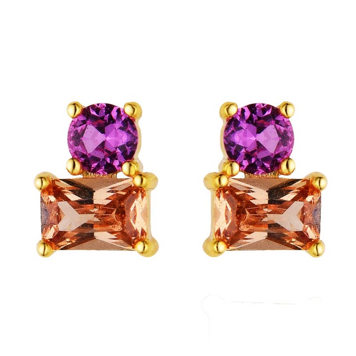 Pendientes Luxenter de Plata de Ley 925 y Circonita Multicolor acabado oro 18k - Eleon para venta al por mayor de Luxenter