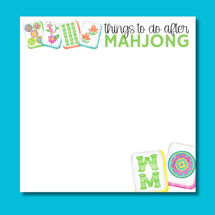 Choses à faire après le bloc-notes Mahjong pour la vente par Note Worthy Paper Place
