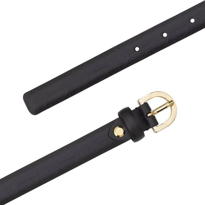 dudu - Wholesale Belt - Women's - Dudu Thin Skinny Belt For Womens Stamped Black Rose1
