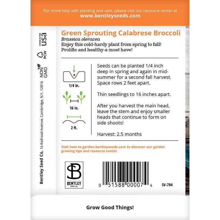 Bentley Seed Co. - Wholesale Plant Seeds - Broccoli-Green Sprouting Calabrese