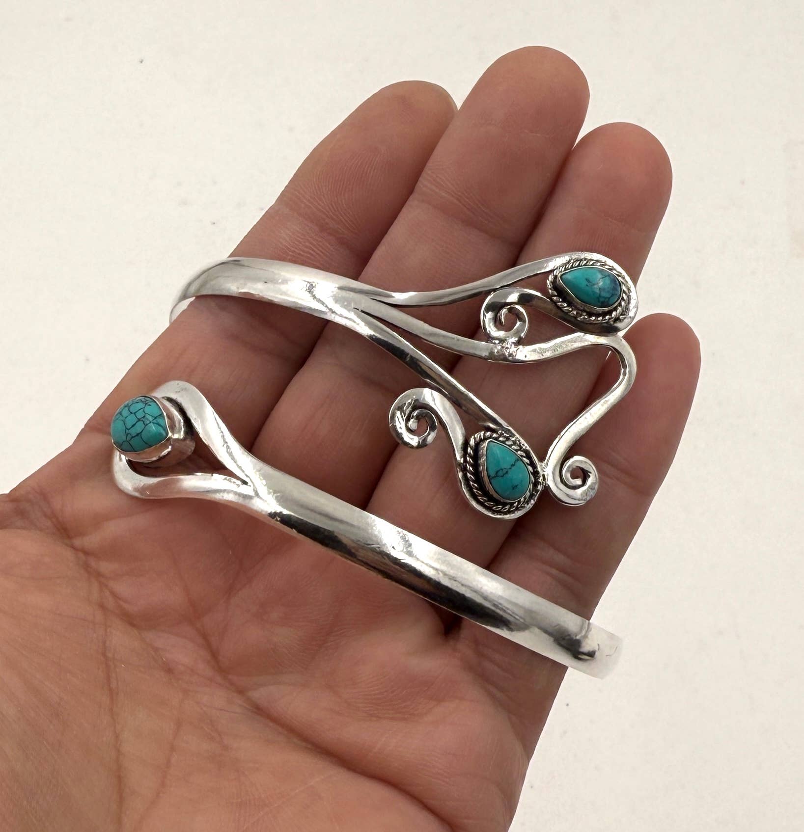 Lungta Imports - Wholesale Cuff Bracelet - Handcrafted Arm Cuff Bracelet Armlet Armband With Stones 8