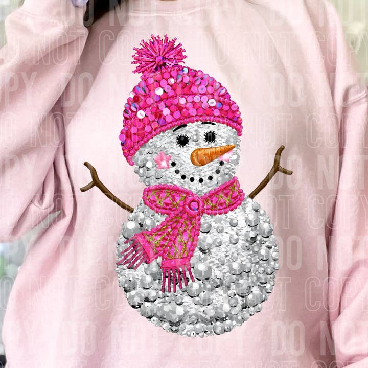 Faux Bling Snowman DTF Print for wholesale by 6:19 Creative