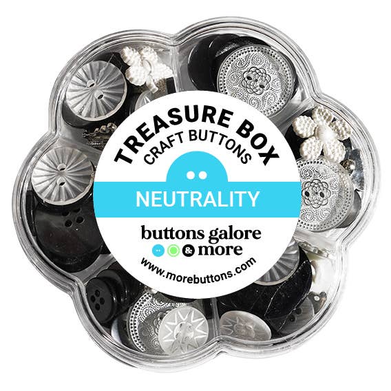 Treasure Box Fancy Designer Button Assortment Neutra Buttons for wholesale by Buttons Galore & More