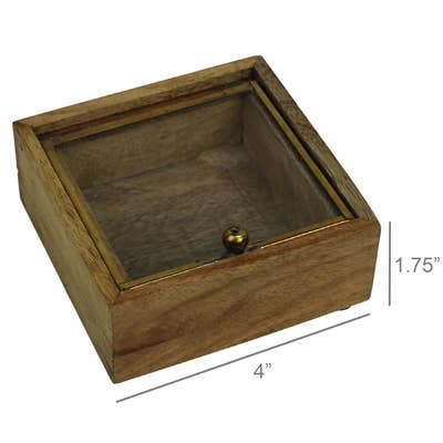 HomArt - Wholesale Decorative Box - Sibella Box, Wood & Brass - Sm4