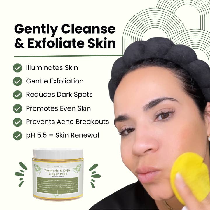 Olahoni Co - Wholesale Facial Cleanser - Thick Turmeric & Kojic Acid Finger Pads (30 Count)2