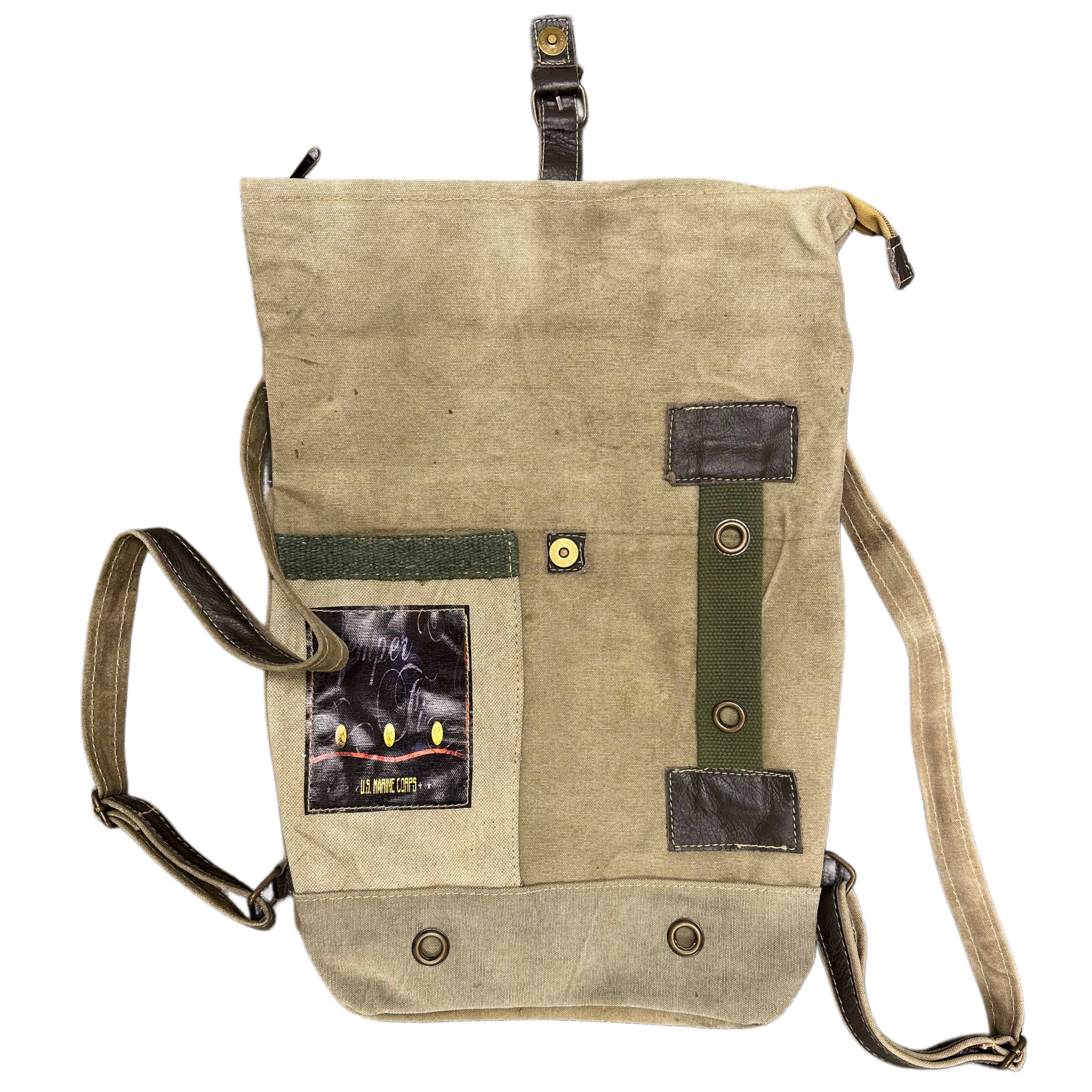 Vintage Addiction - Wholesale Backpack - Unisex - Recycled Military Tent Backpack - US MARINES2