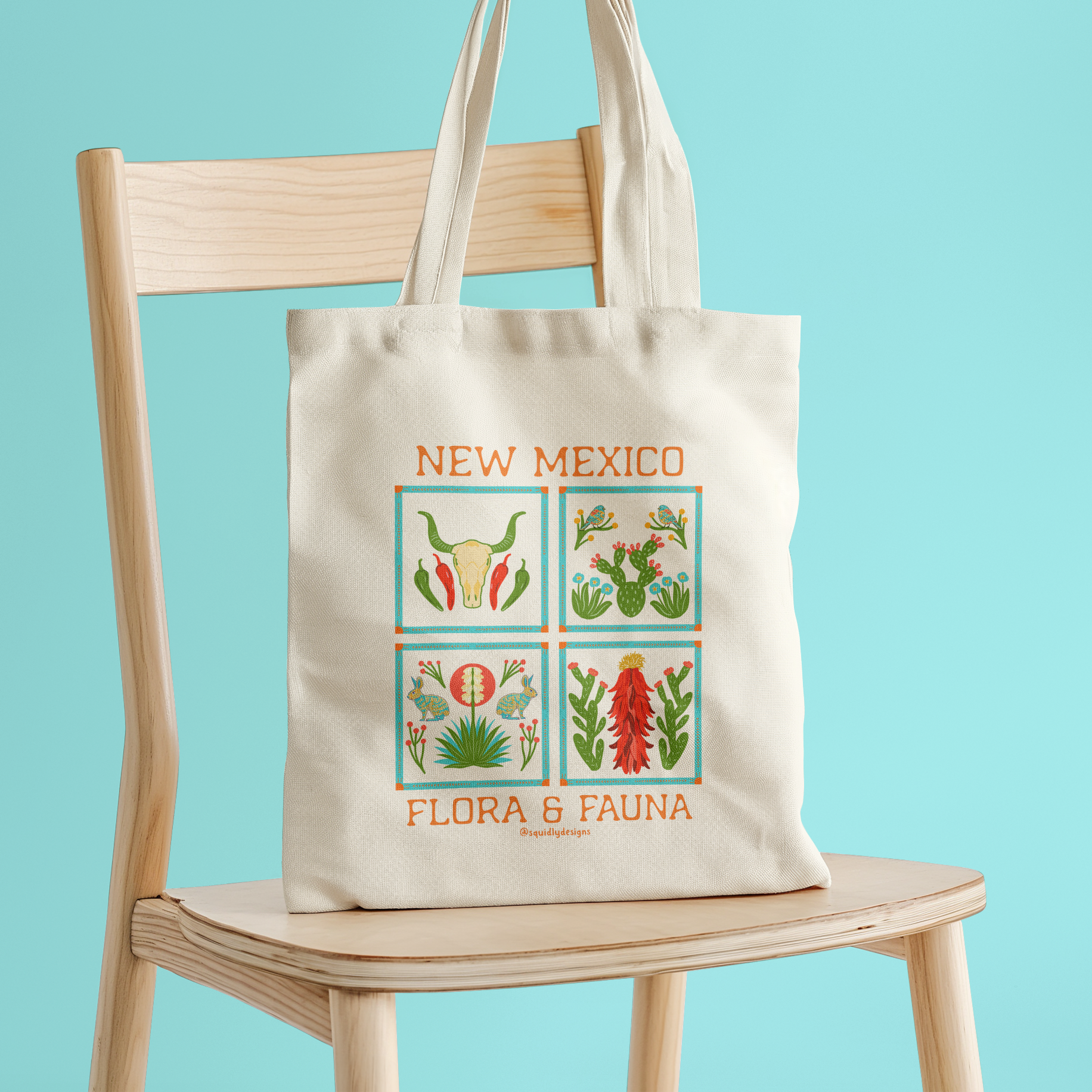Squidly Designs - Wholesale Tote Bag - Unisex - Tote Bag - Flora and Fauna of New Mexico (Double-sided)2