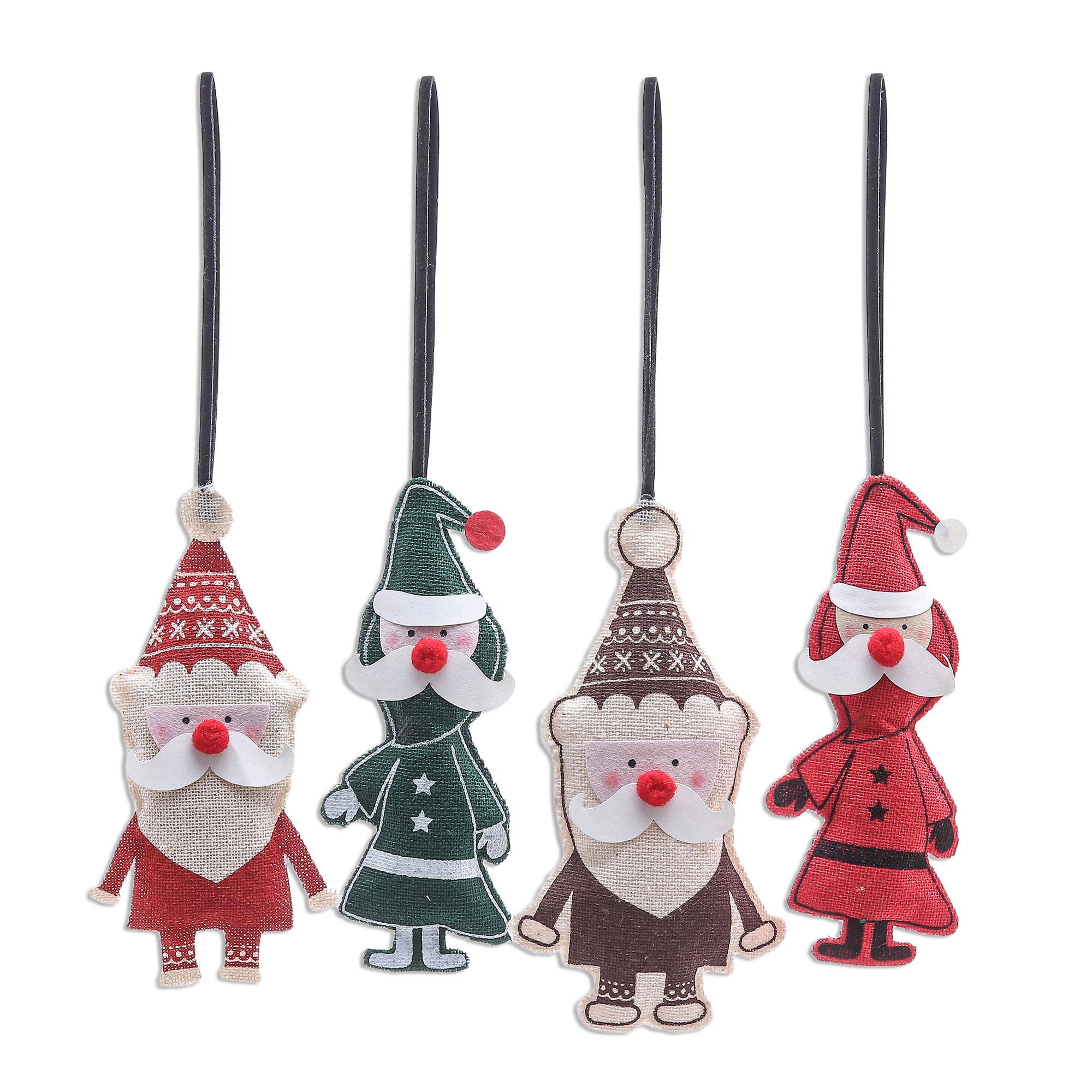 NOVICA - Wholesale Ornament Set - Novica Handmade Santa Claus Is Coming Ornaments (Set Of 4)0