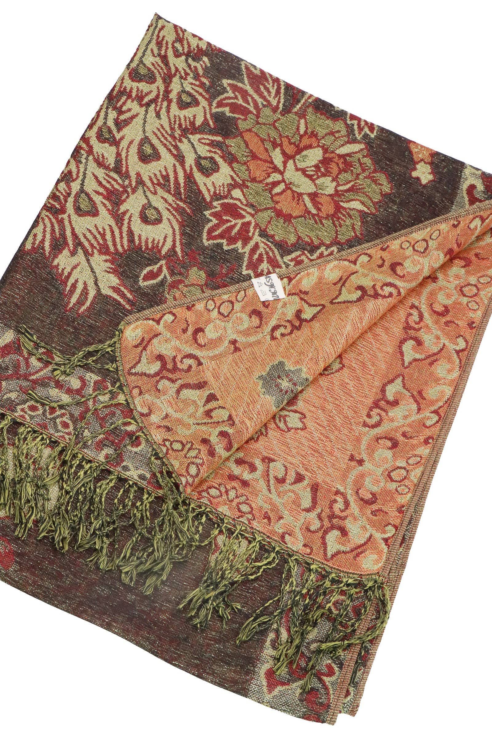 ASSORTED Peacock Peony Floral Metallic Pashmina Shawl Scarf for wholesale on Faire13