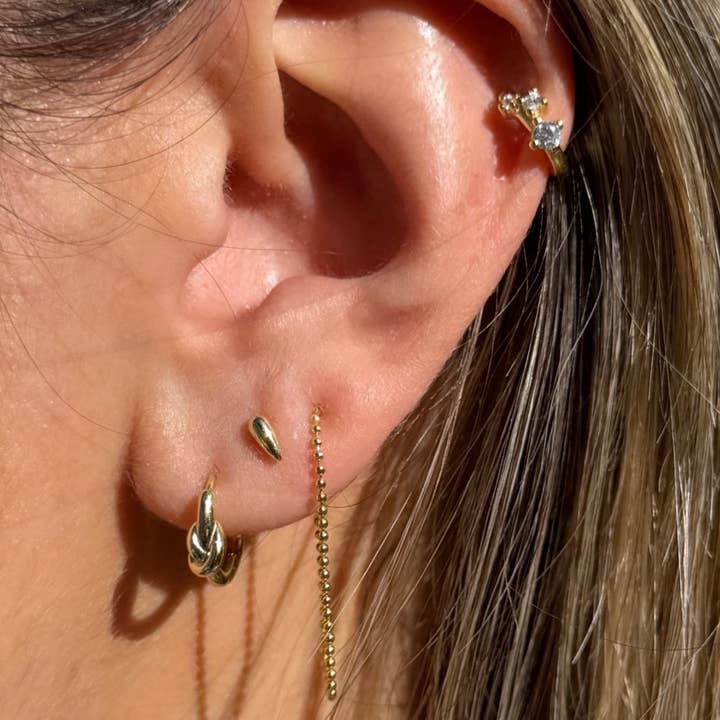 Helix & Conch - Wholesale Stud/Post Earrings - Pepita gold plated tiny seed stud earring2