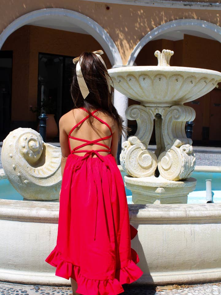 Mia Red Christmas Dress for wholesale by A Little Lacey