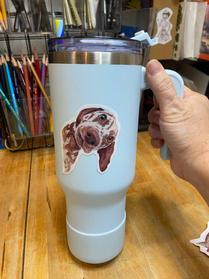 Autocollant "Je te vois chien", autocollant pour journal, autocollant pour ordinateur portable, art de chien pour la vente par Melissa the Artist