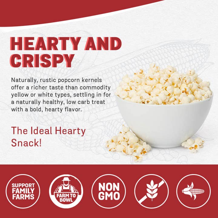 Pilot Knob Farm - Wholesale Popcorn - Popcob, Microwave Healthier - Hull-Less, Rustic Red Popcorn