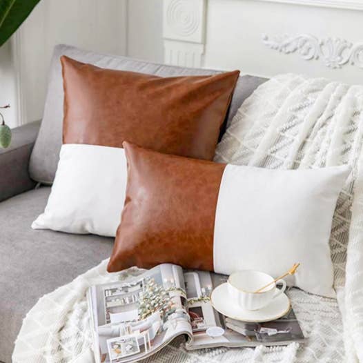 Delmar Decor - Wholesale Lumbar Pillow - Faux leather lumbar pillow, 12x20in/ 16x26 in
