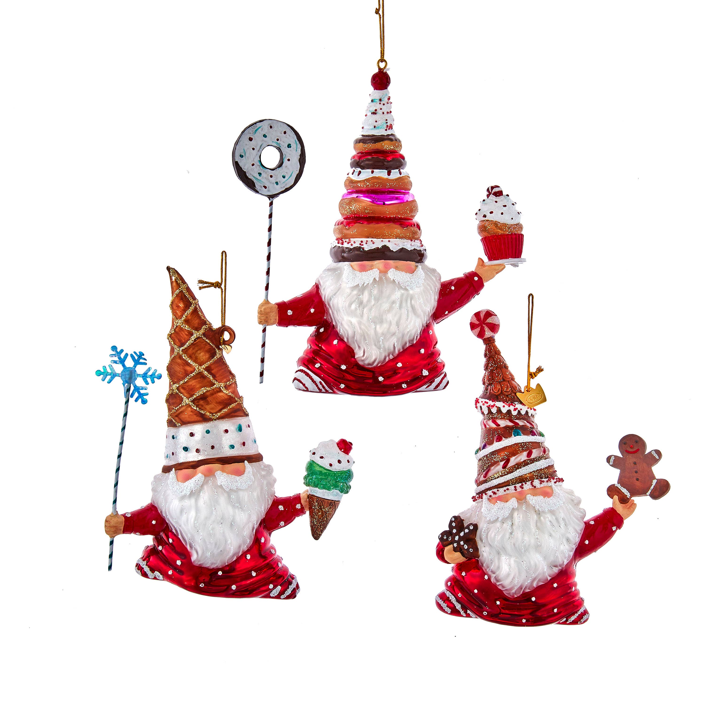 Kurt S. Adler, Inc. - Vente Lots de décorations - Décorations Noble Gems™ en verre pour nain, 3 assortiments0