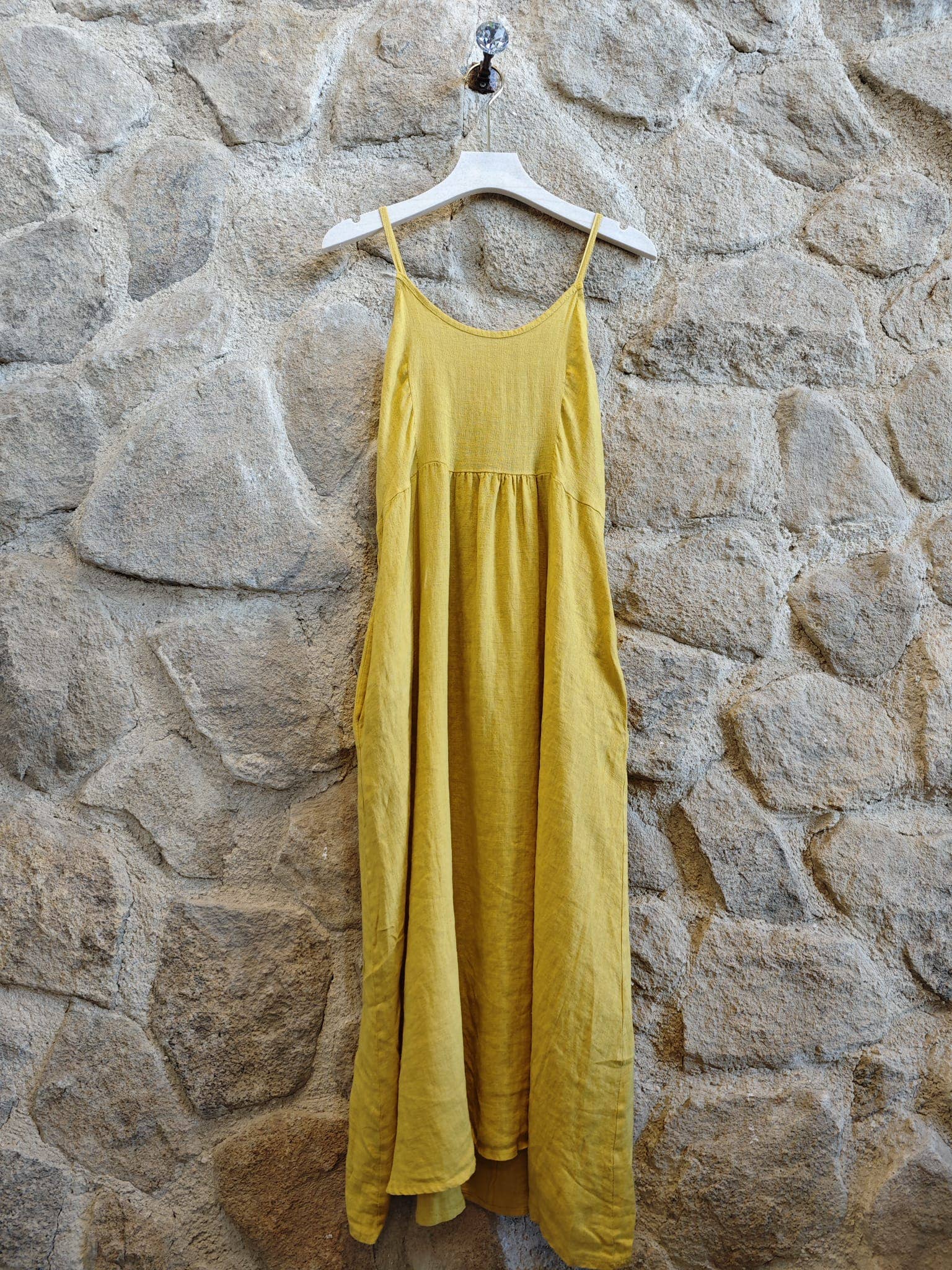 Linen & More - Wholesale Dress - Women's - REF 33195 100% LINEN STRAPPY DRESS
0