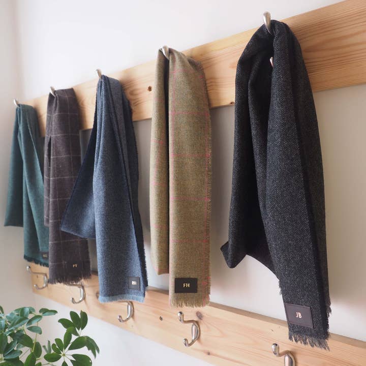Stabo - Wholesale Scarf - Men's - Personalised Gold Initials Lambswool Scarf, Mens Gift