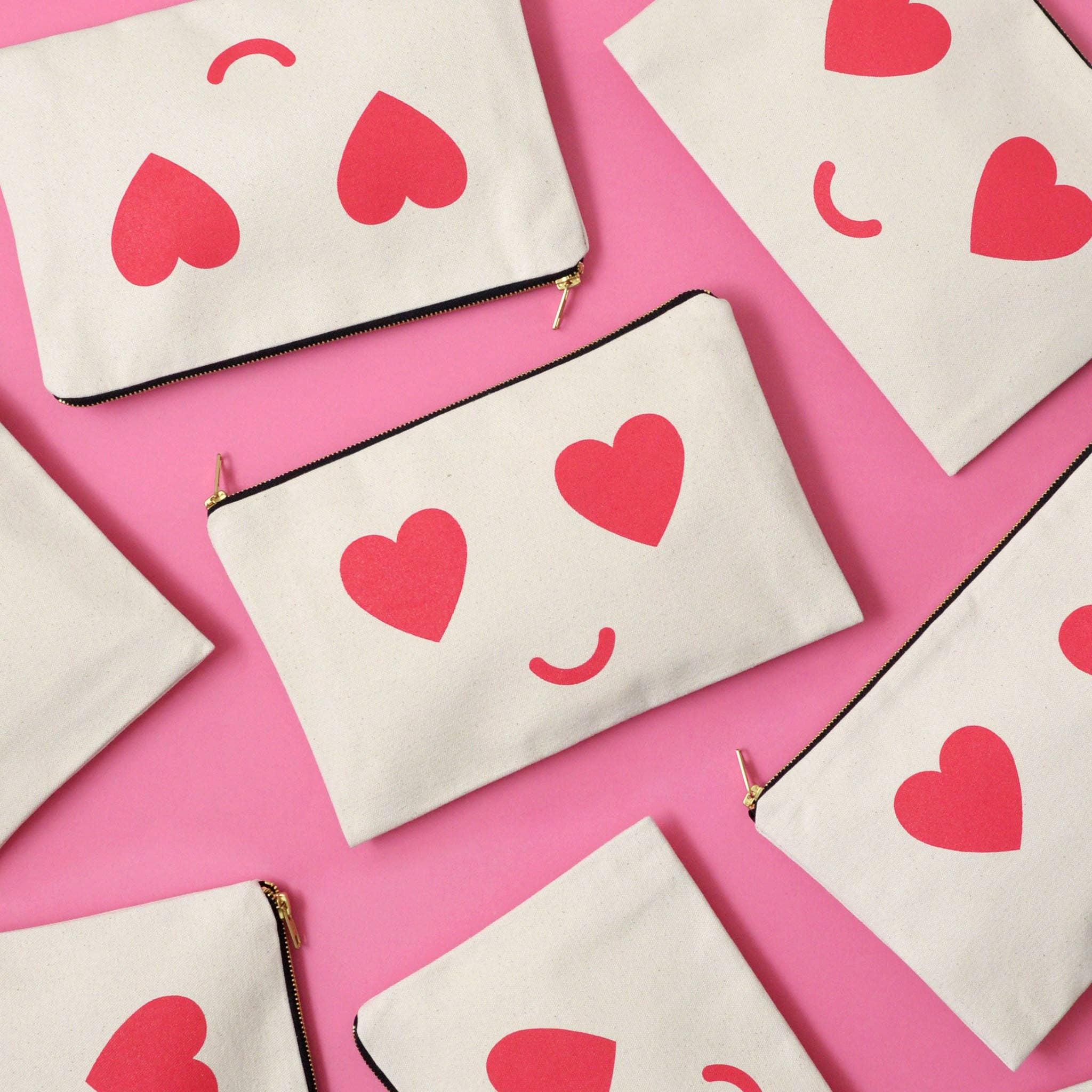 Alphabet Bags - Wholesale Pouch - Women's - Heart Eyes - Large Canvas Pouch1