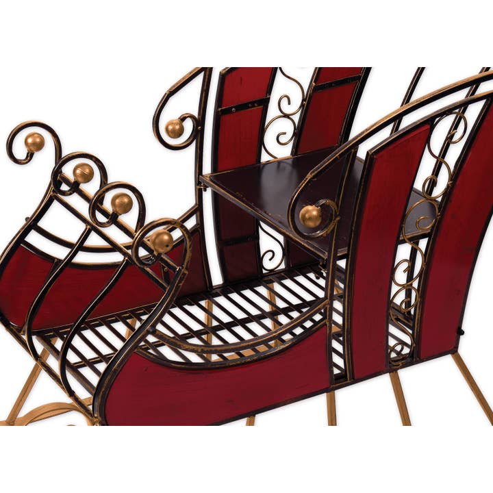 Sunset Vista Designs - Wholesale Christmas Decoration - Red Wood & Metal Sleigh 38"