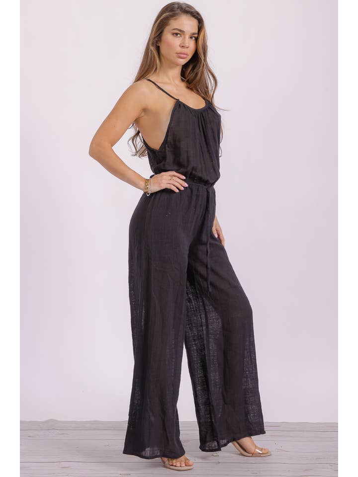 H&H Fashion Inc. - Wholesale Jumpsuit - Women's - P563 Wide Leg Linen Jumpsuit2