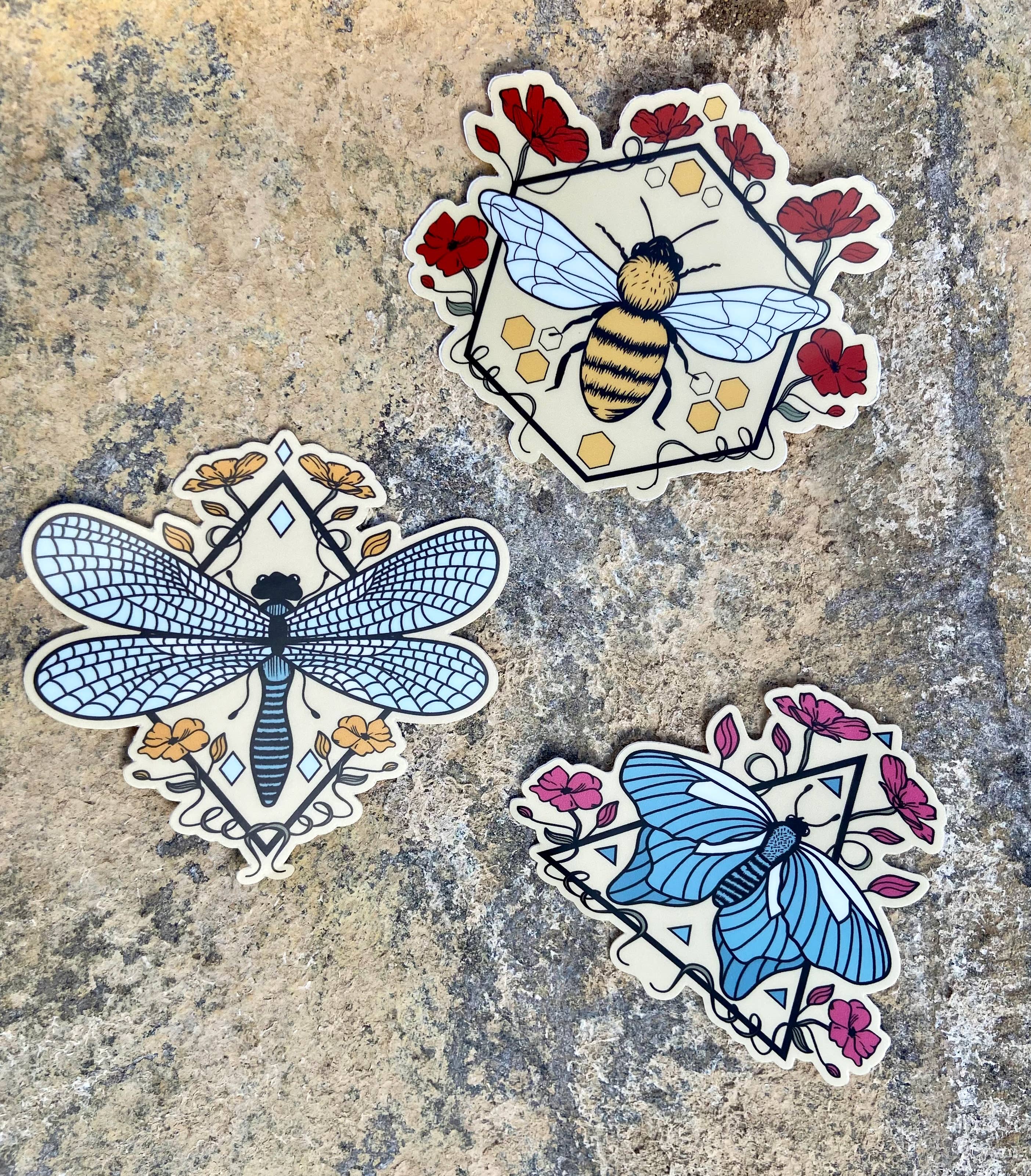 Graphic Heart - Wholesale Sticker - Floral Dragonfly - Vinyl Sticker3