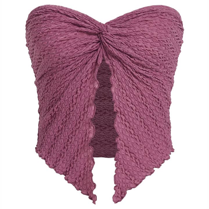 KK Bloom - Wholesale Blouse - Women's - Fashion Sexy Pleated Twist Tube Top Backless Top