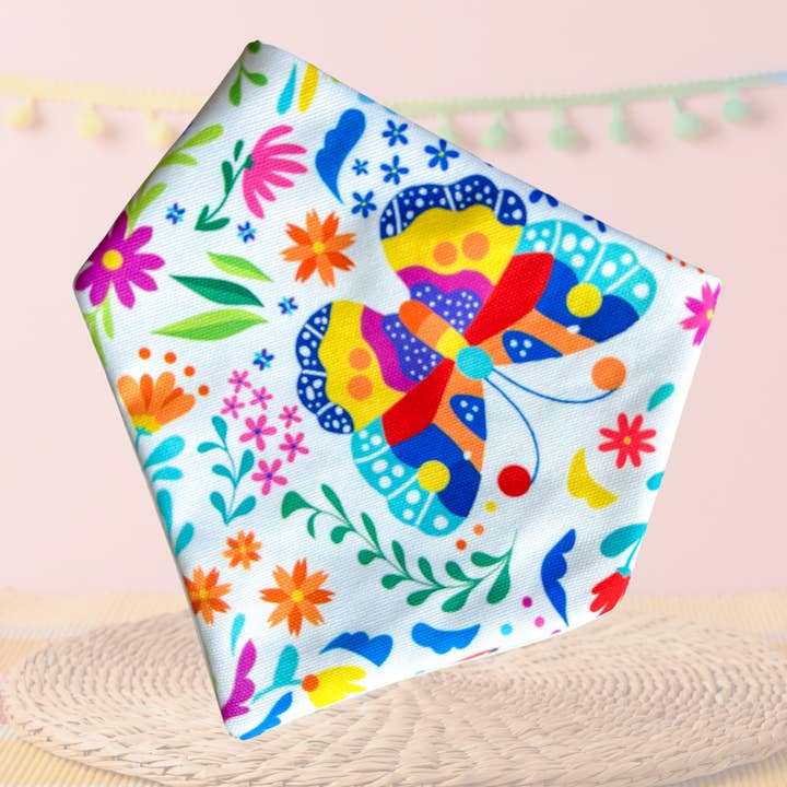 BLUE FEATHER SHOP - Wholesale Pet Bandana - Dog - Handmade Dog Bandana From Mexican Fabric. Butterfly design