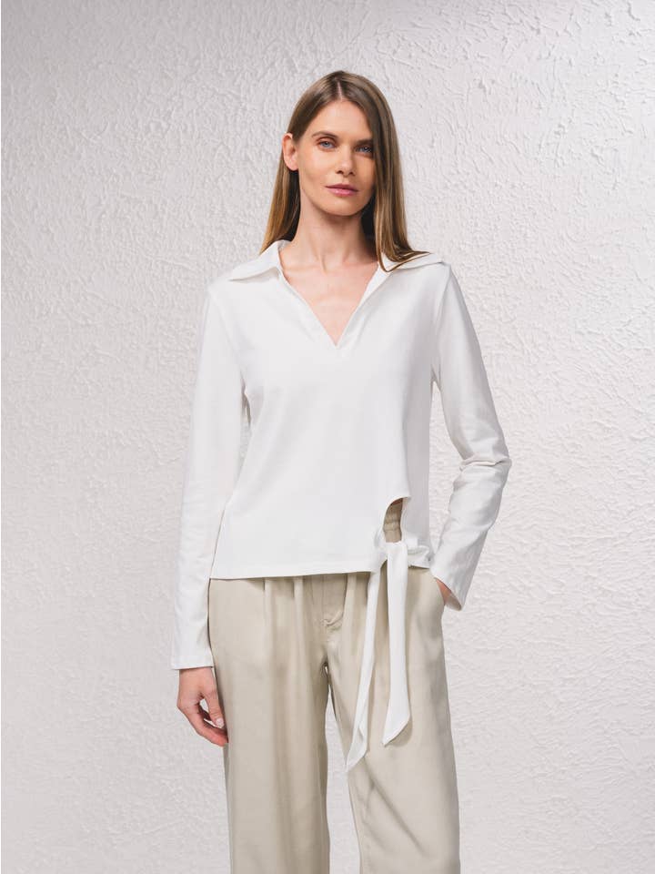 SMF - Wholesale Polo - Women's - 229604 - Polo sweater with bow