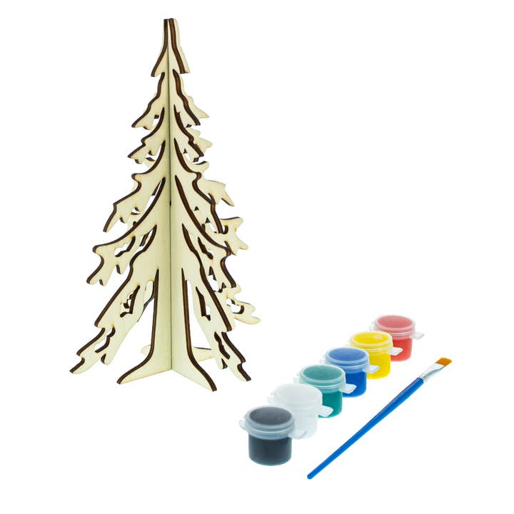 DIY Wooden Unfinished Christmas Tree Painting Kit 13 Inches for wholesale by BestPysanky