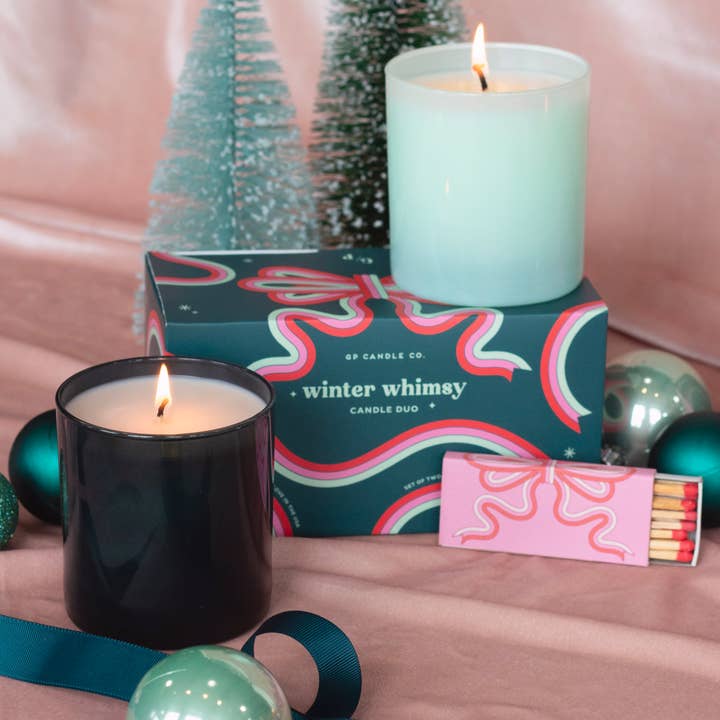 GP Candle Co. - Vente Bougie en bocal - Duo de Bougies Fantaisie Hivernale2