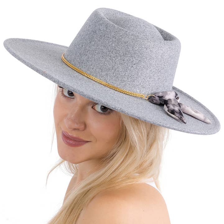 Cap Zone – Großhandel Fedora-Hut – Damen – Lux Ribbon Rancher-Mütze aus goldener Bolero-Kunstwolle16