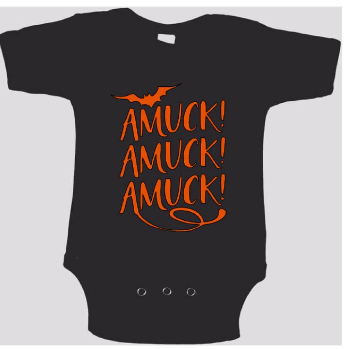 Body neonato Amuck Hocus Pocus 0-24 mesi Horror Halloween per la vendita all'ingrosso da parte di Witchcrafted in MI