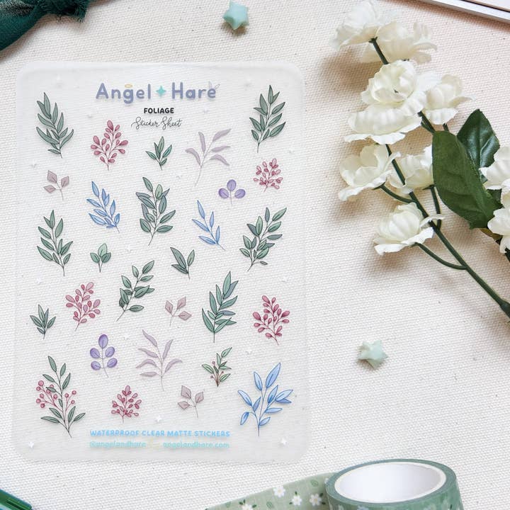 Løv Vandtæt Klistermærkeark for engroshandel hos Angel + Hare