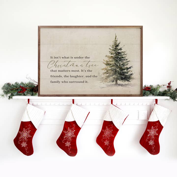 Kendrick Home - Wholesale Wood Wall Art - Under The Christmas Tree1