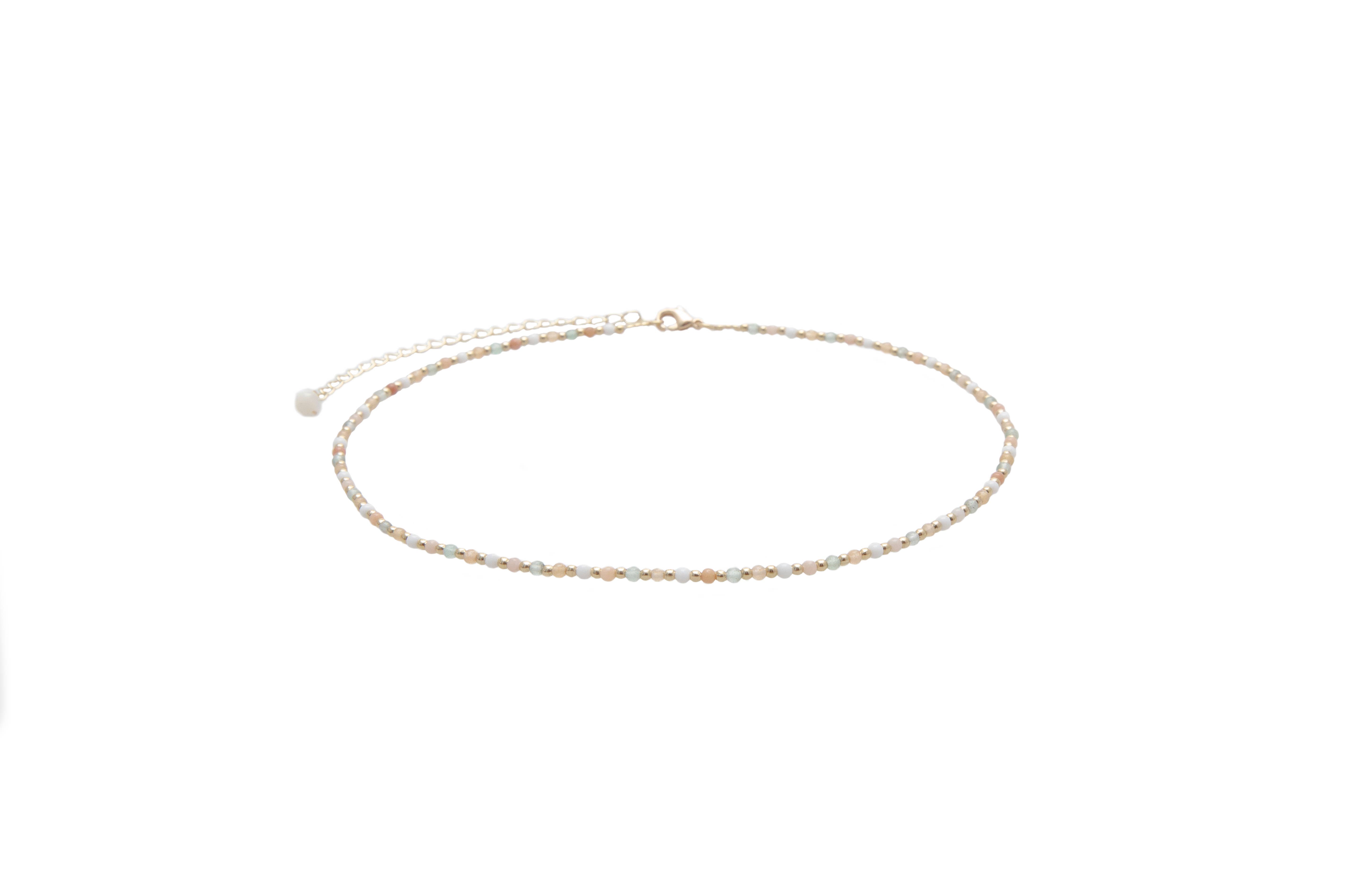 Lotus and Luna - Wholesale Beaded/Pearl Necklace - Good Fortune + Growth 2mm Healing Necklace (Gold)4