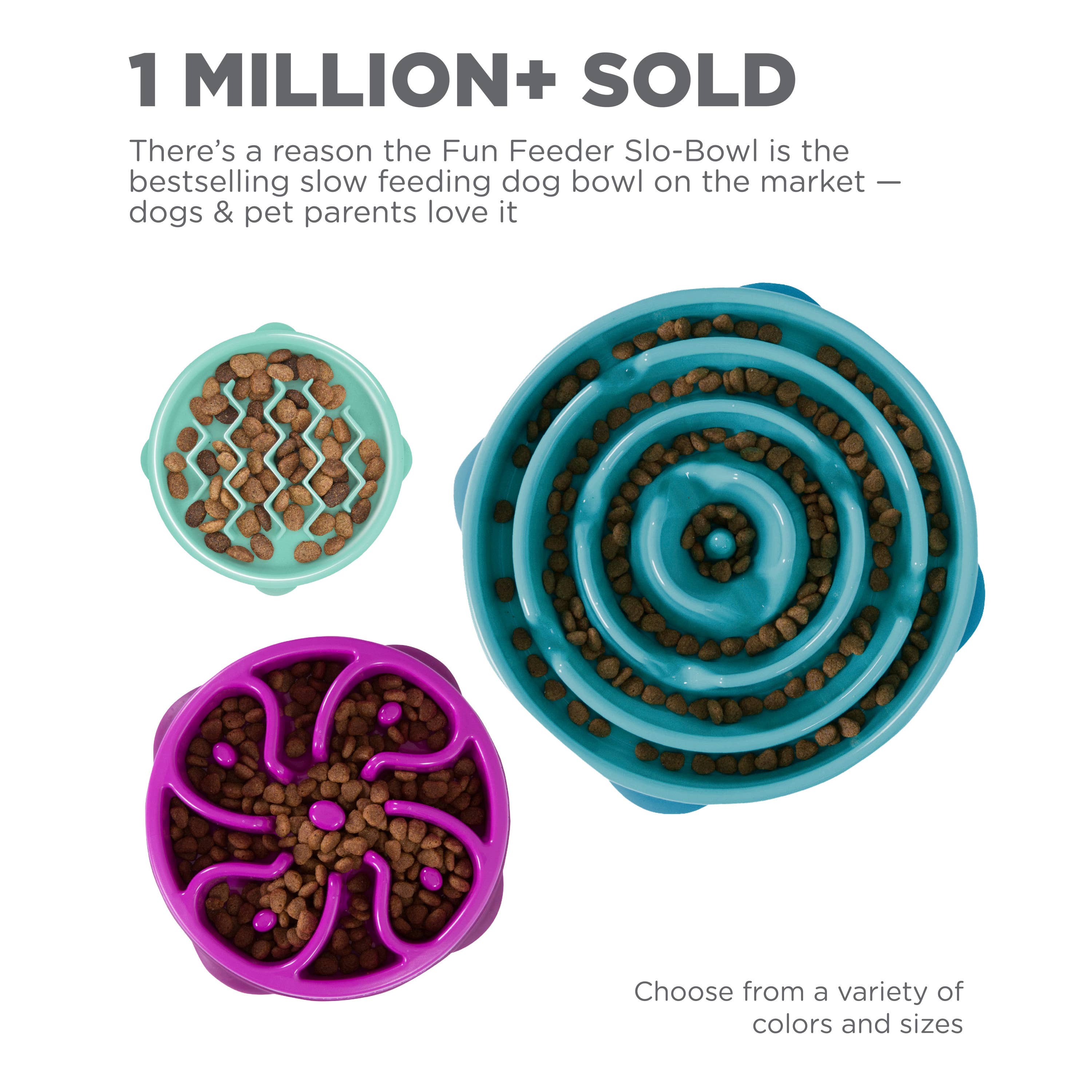 Pet Palette Distribution - Wholesale Pet Bowl - Cat/Dog - Outward Hound Fun Feeder Slo Bowl Dog Feeder Mint Small3