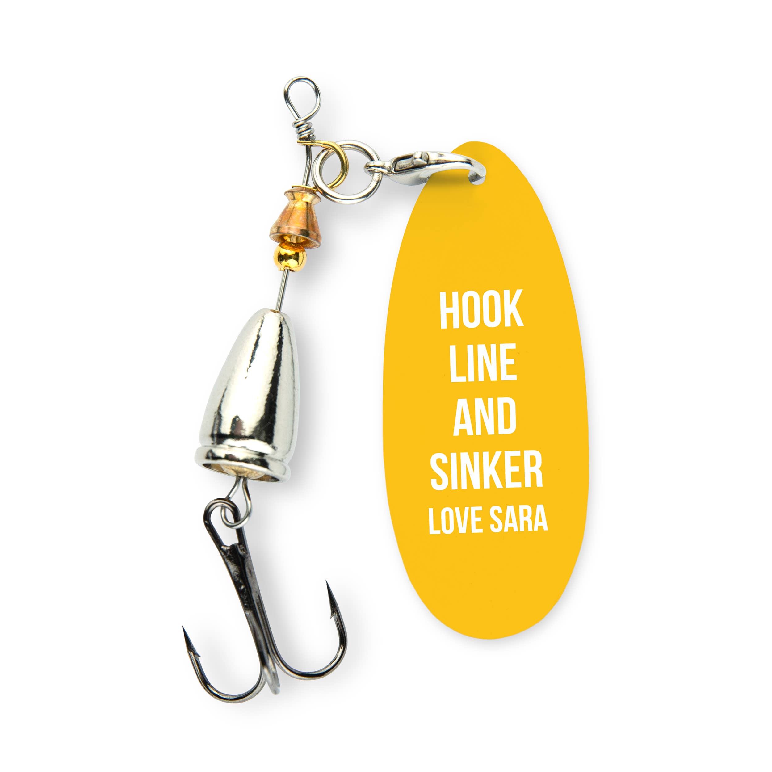 Weddingstar Inc. - Wholesale Keepsake Coin/Token - Personalized Fishing Lure with Gift Box - Custom Modern Text10