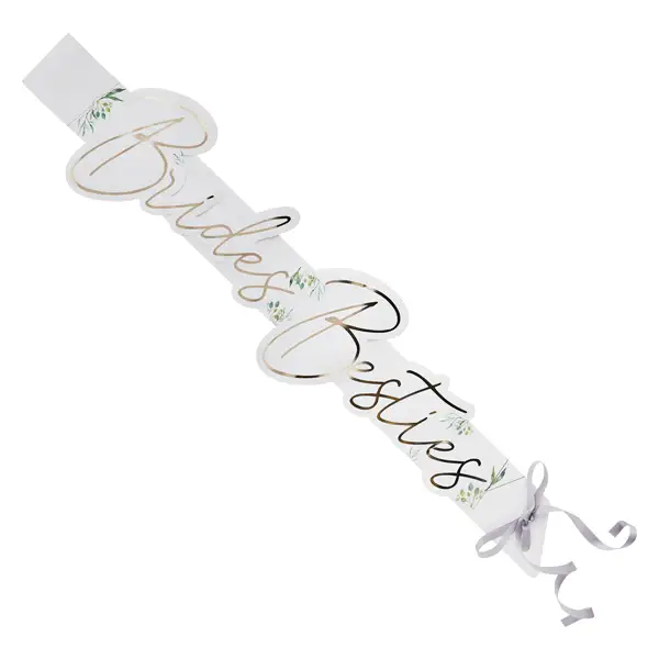 Hootyballoo by Club Green – wholesale Party gift – Geometric Greenery 'Brides Besties' Sashes 5 Pack3