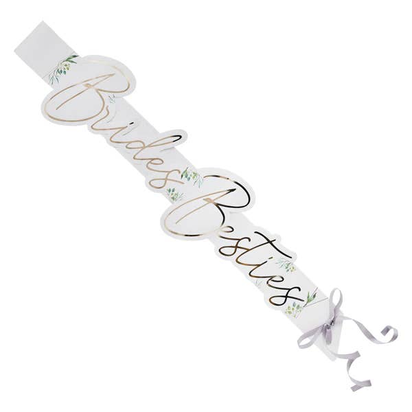 Hootyballoo by Club Green – wholesale Party gift – Geometric Greenery 'Brides Besties' Sashes 5 Pack3