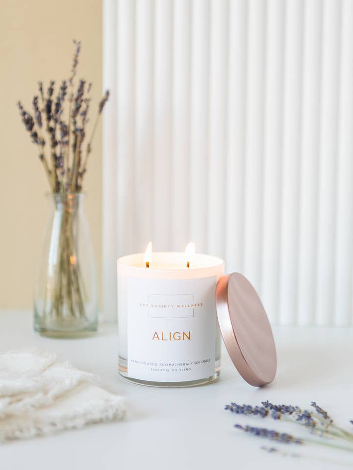 ALIGN Soy Candle 10 oz | Soy Society Wellness | Lavender for wholesale by Soy Society Wellness